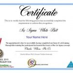 Lean Six Sigma Certificate Template Green Belt