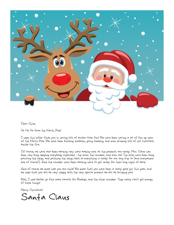 Letter Form Santa Solid Clique27 Com Free Personalized Printable Letters From Claus