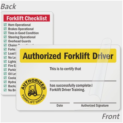 Lift Truck Operator Certificate Pleasant Forklift Training Aerial Certification Card