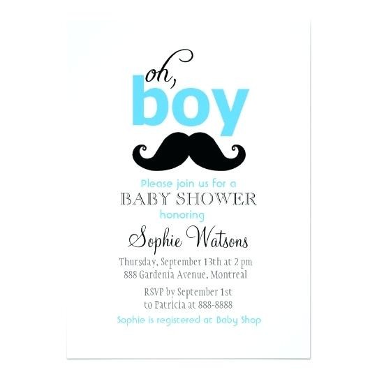 Little Man Mustache Baby Shower Invitations Free Invitation Invite Templates