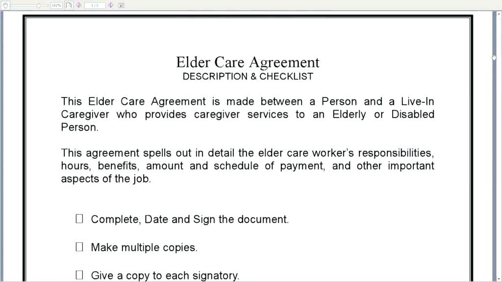 Live In Caregiver Contract Template Form S Out Canada Large