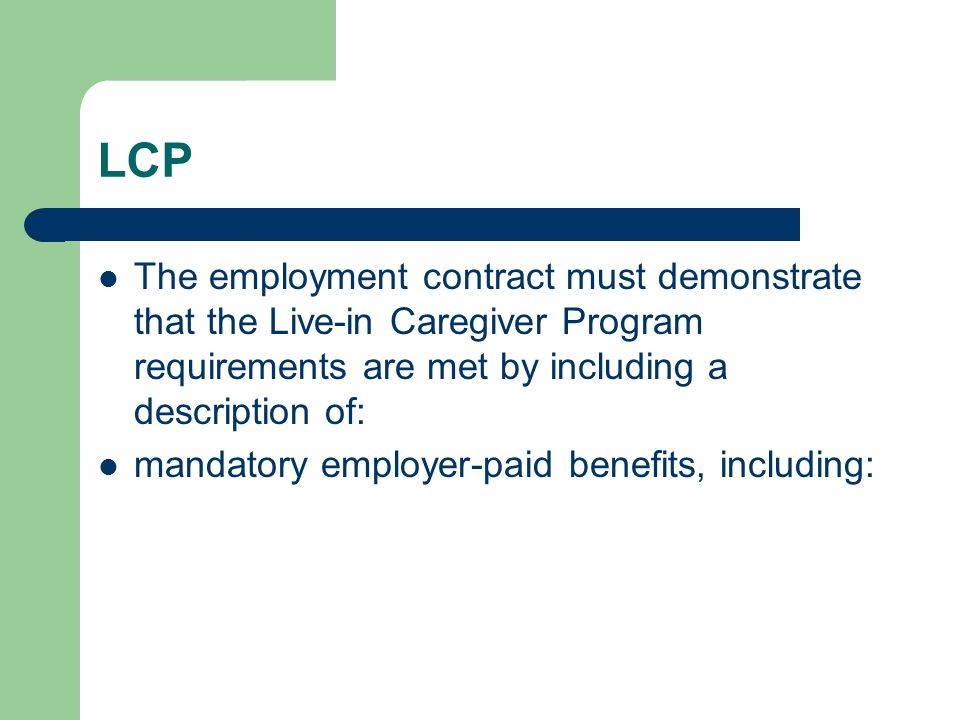 Live In Caregiver LCP Ppt Video Online Download Employment