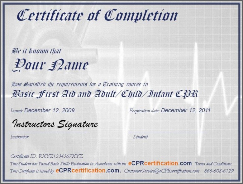 Luxury Free Cpr Certificate Template Templates Wallet