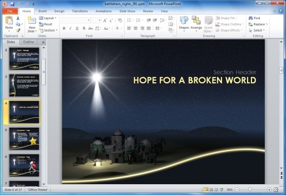 Make Christian PowerPoint Presentations For Church With Bethlehem Free Powerpoint Slides