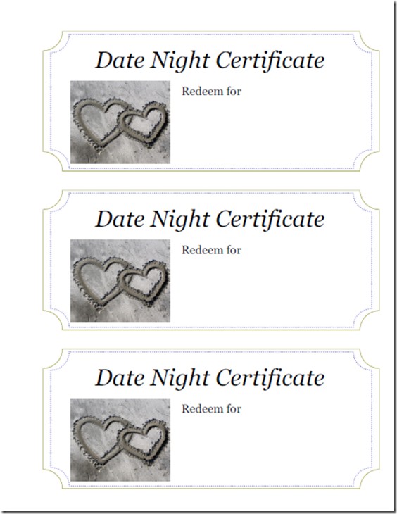 Making Your Significant Other S Holiday Brighter With A Date Night Gift Certificate Templates