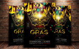 Mardi Gras Party Flyer Templates Creative Market Free