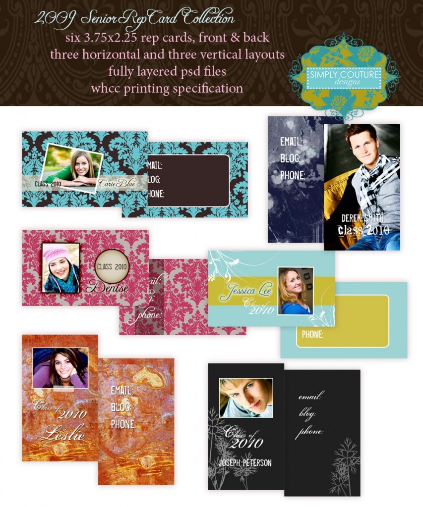 Marketing Templates For Photographers Simply Couture Designs Rep Cards