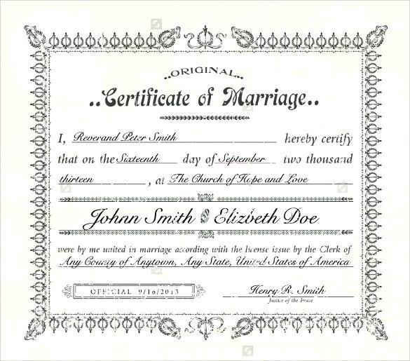 Marriage Certificate Translation Template Wedding Mexican