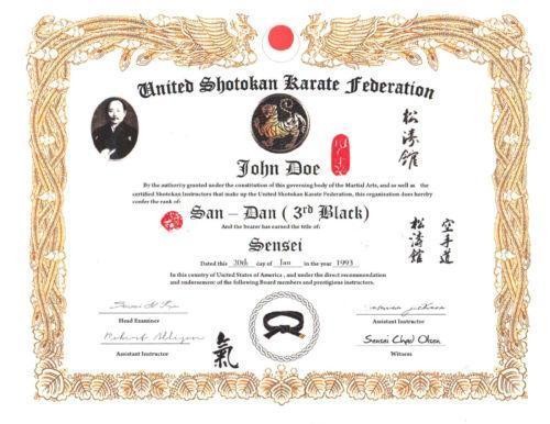 Martial Arts Certificates EBay Certificate Maker