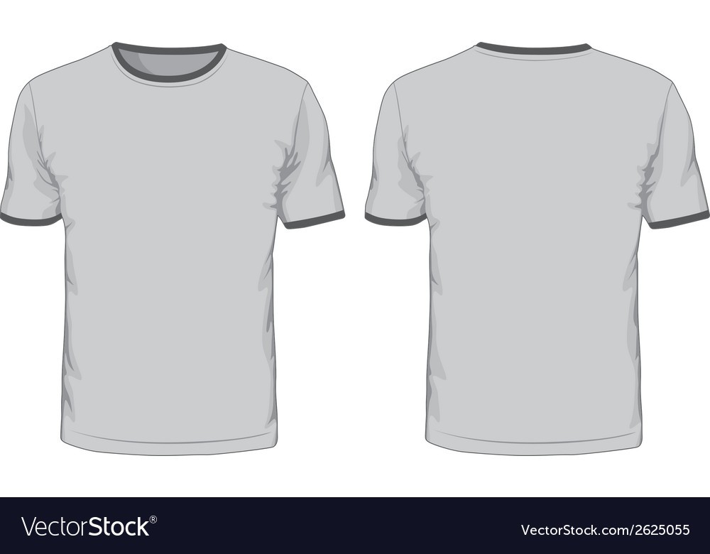 Mens T Shirts Template Front And Back Views Vector Image Of Shirt