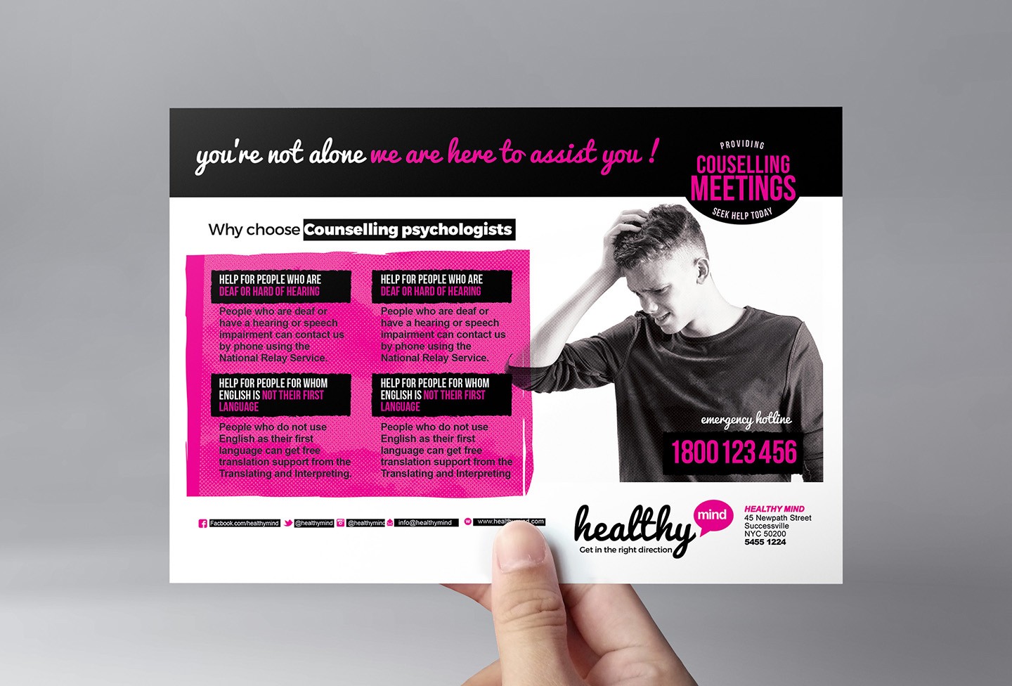 Mental Health Flyer Template In PSD Ai Vector