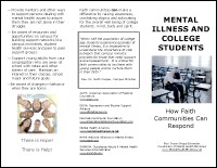 Mental Health Ministries Resources Free Brochures