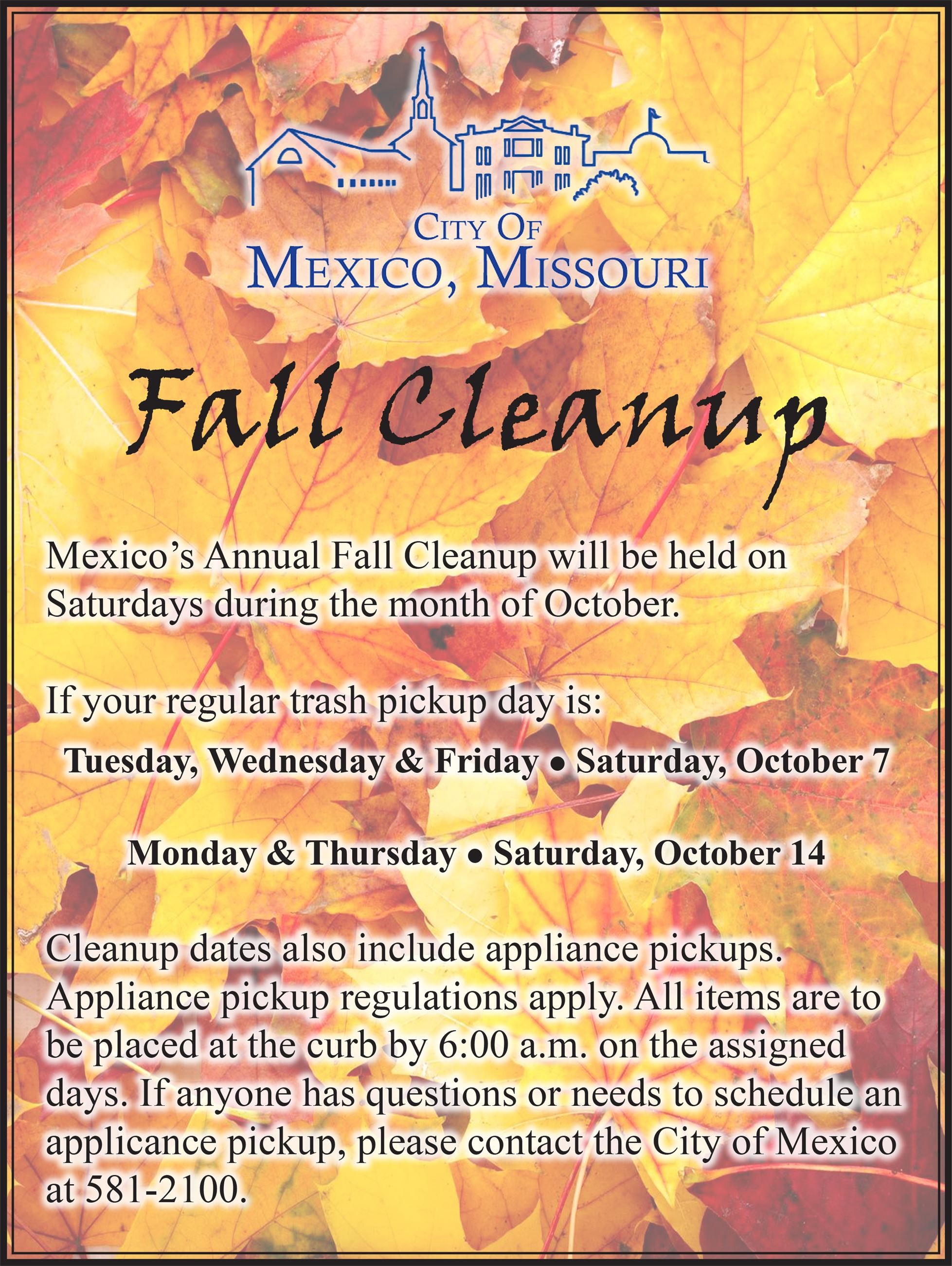 Mexico MO Official Website Fall Clean Up Flyers