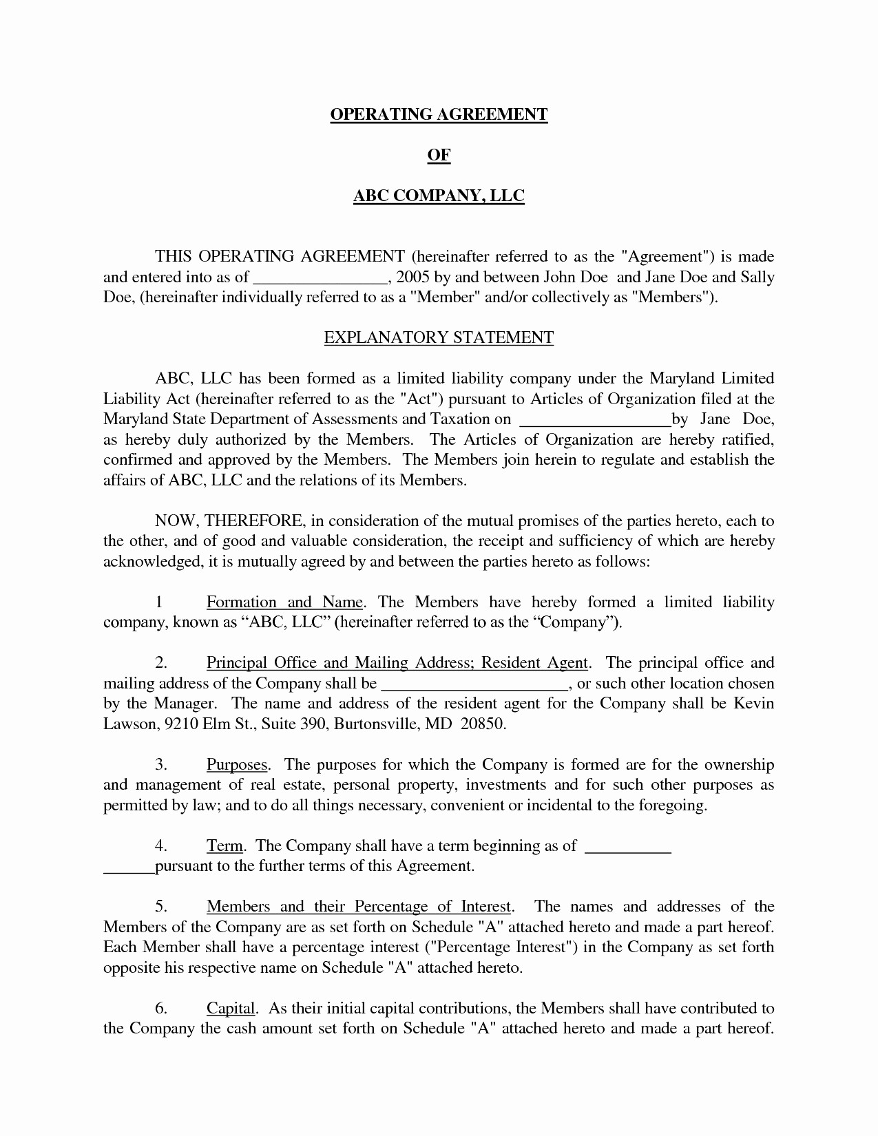 Michigan Llc Operating Agreement Template Free Awesome Single