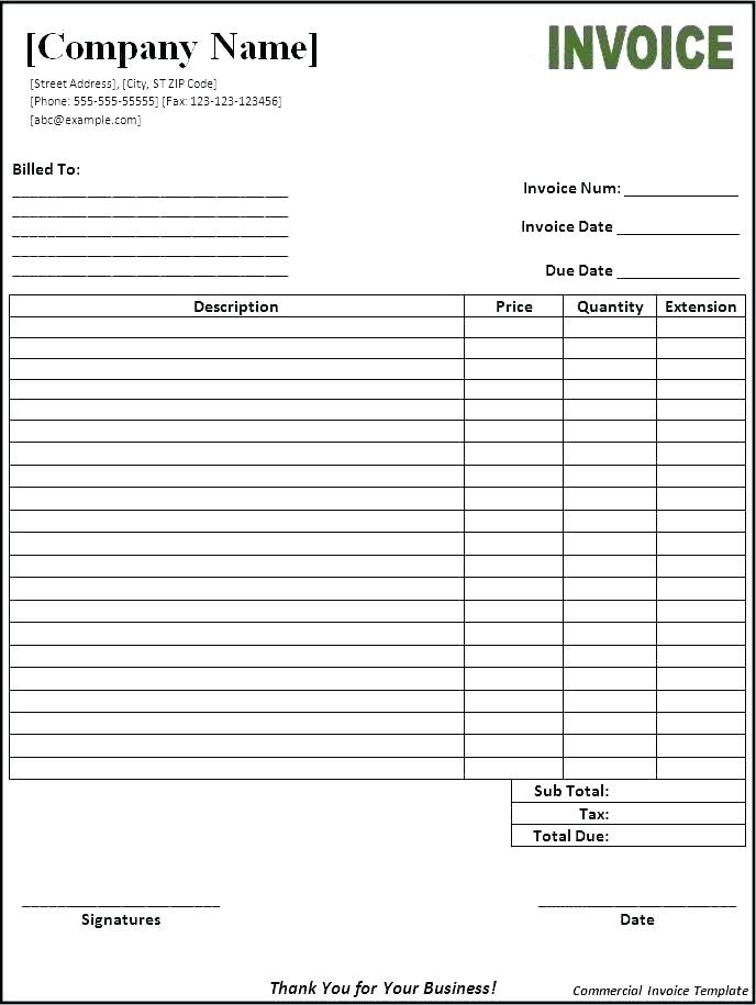 Microsoft Works Invoice Template Spreadsheet Templates Free Download
