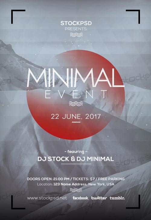 Minimal Party Event Free Flyer Template Download Psd