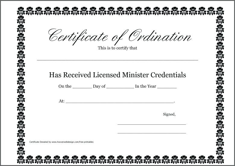 Minister License Certificate Template Images Of Pen Licence Sharkk Free Preacher