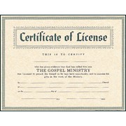 Minister S License Certificate Billfold Size 9780805472875 Template