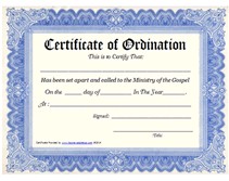 Ministry Of The Gospel Templates Free Printable Certificate Ordination Example