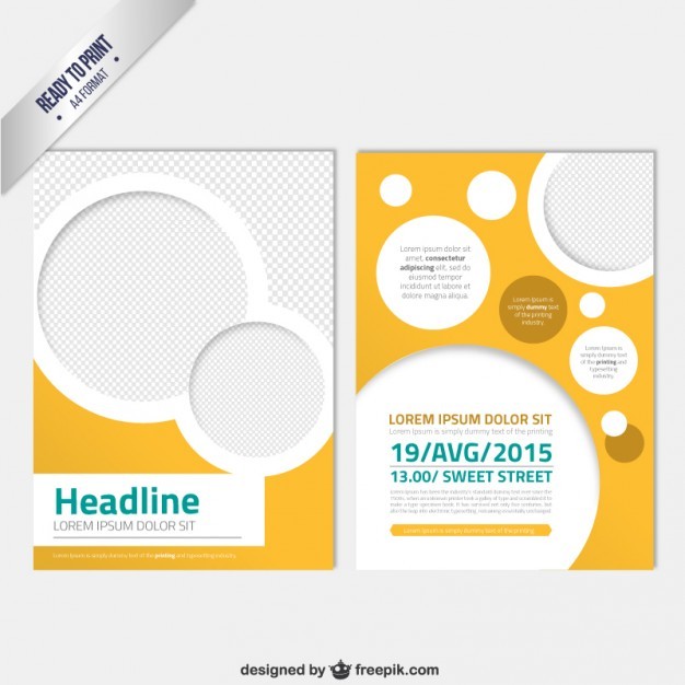 Modern Brochure Template With Circles Vector Free Download Circle