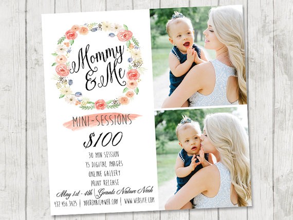 Mommy And Me Mini Session Marketing Template 5x5 Photography