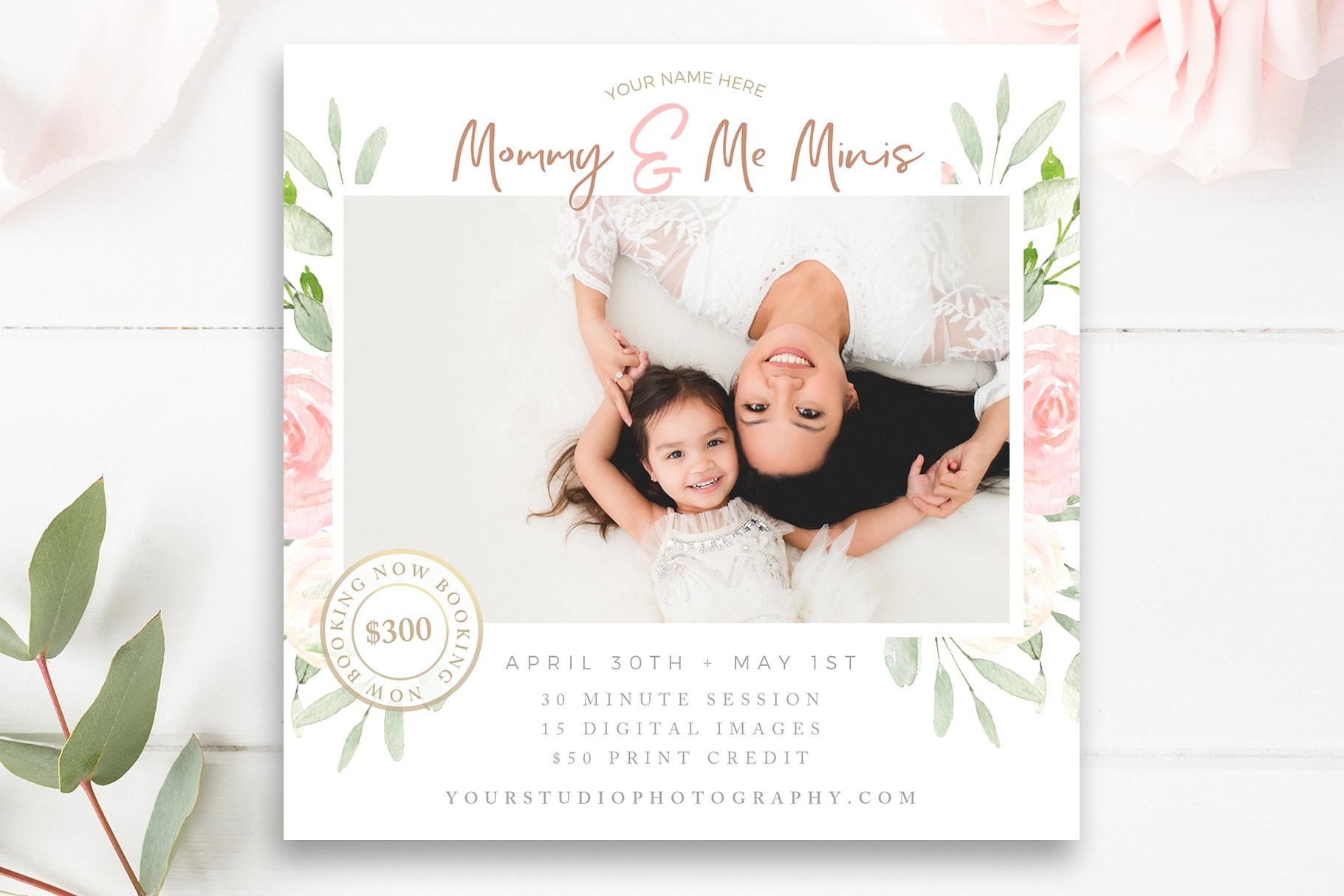 Mommy Me Mini Session Template Flyer Templates Creative Market And