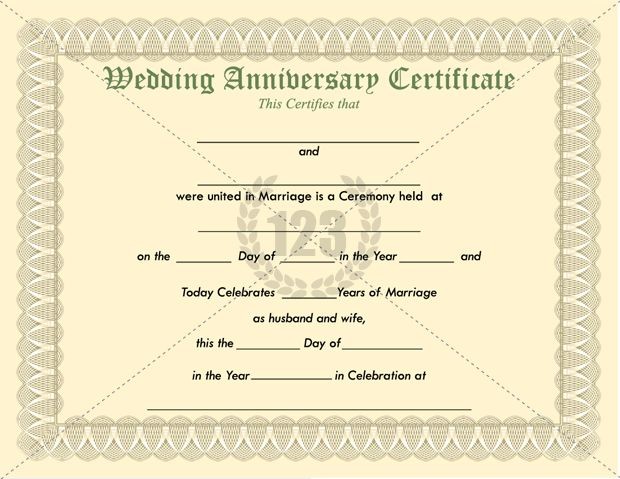 Most Memorable Wedding Anniversary Certificate Templates Download 50th Template