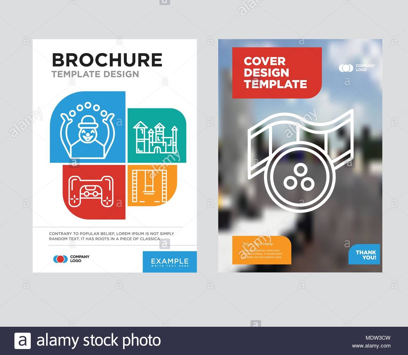 Movie Brochure Flyer Design Template With Abstract Photo Background