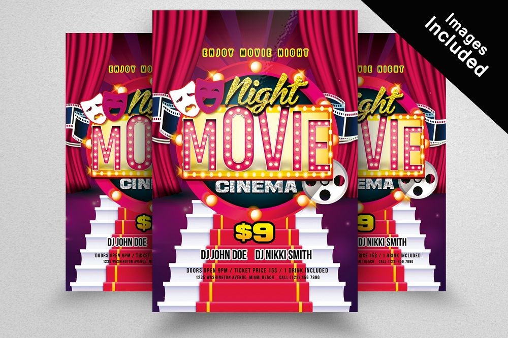 Movie Night Flyer Template Brochure