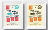 Movie Night Poster Template Flyer Templates Creative Market Film Brochure