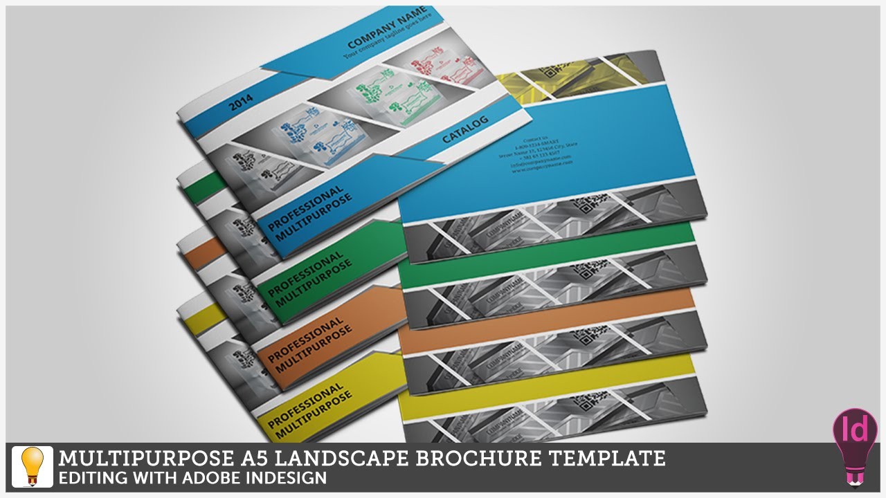 Multipurpose A5 Landscape Brochure Template Editing With Adobe