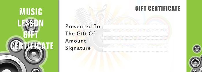 Music Lesson Gift Certificate Template Free