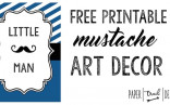 Mustache Decor Art Print Free Printable Paper Trail Design Printables Baby Shower