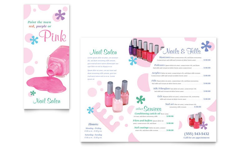 Nail Salon Brochure Template Word Publisher Flyer Free