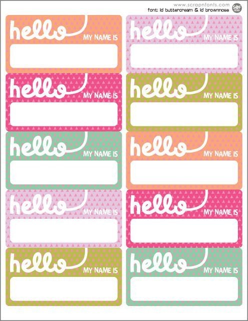 Name Tag Printables Desk Dec Creative Tags Borders Hello My Is Printable