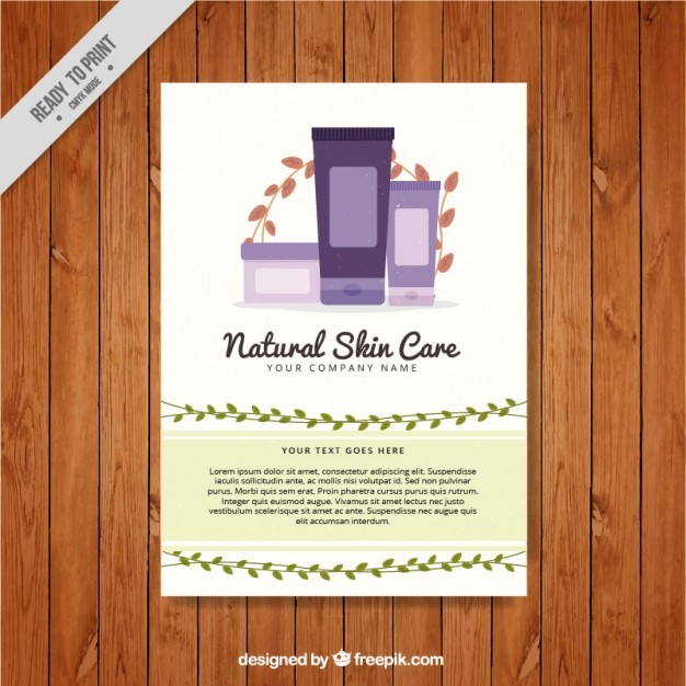 Natural Skin Care Products Flyer Vector Free Download Brochure