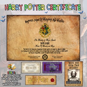 NEW PERSONALISED Hogwarts Diploma Certificate Harry Potter