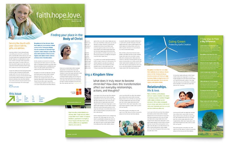 Newsletter Layout Ideas Church Youth Ministry Template Bulletin