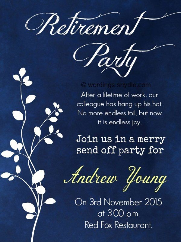 Nice Retirement Party Invitation Wording Invitations Card By