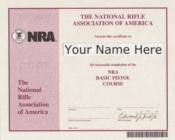 Awesome Nra Certificate Template carlynstudio.us