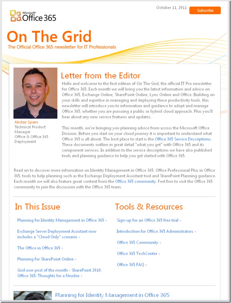 On The Grid Official Office 365 Newsletter For IT Professionals Microsoft