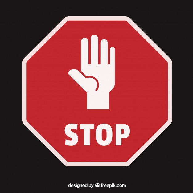 Open Palm Hand Silhouette Like Stop Sign Vector Free Download Image