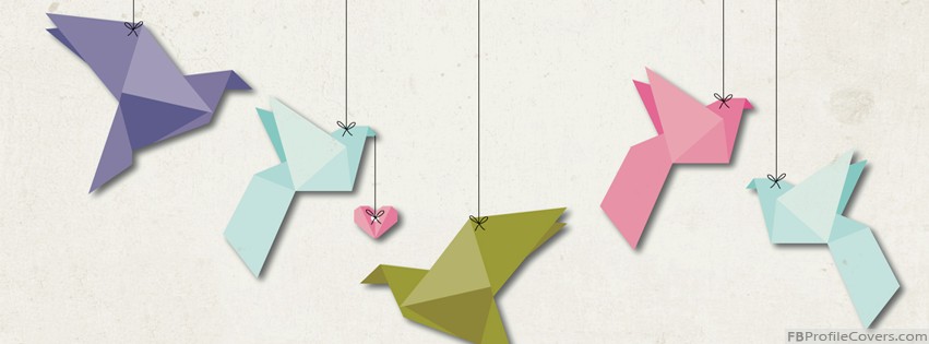 Paper Origami Birds Facebook Timeline