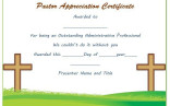 Pastor Anniversary Appreciation Certificate Church Of Template