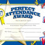 Perfect Attendance Certificate Printable Zrom Tk