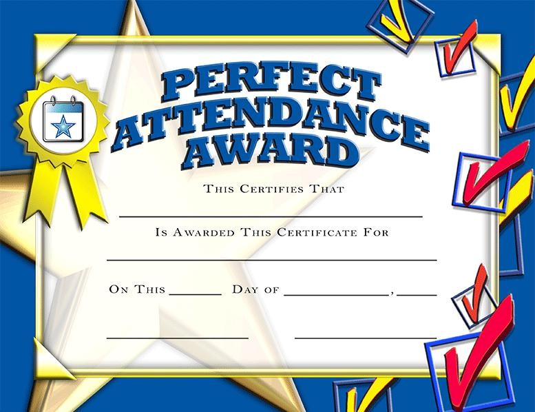 Perfect Attendance Certificate Printable carlynstudio us