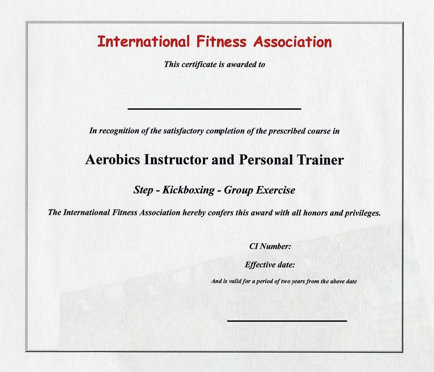 Personal Trainer Certificate Template Templates