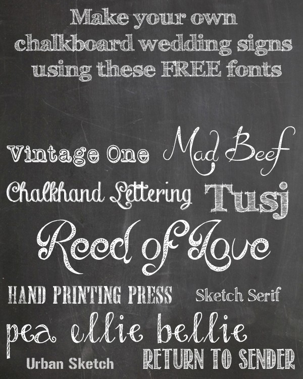 Picture 13 Of Free Chalkboard Fonts For Wedding Signs Sign
