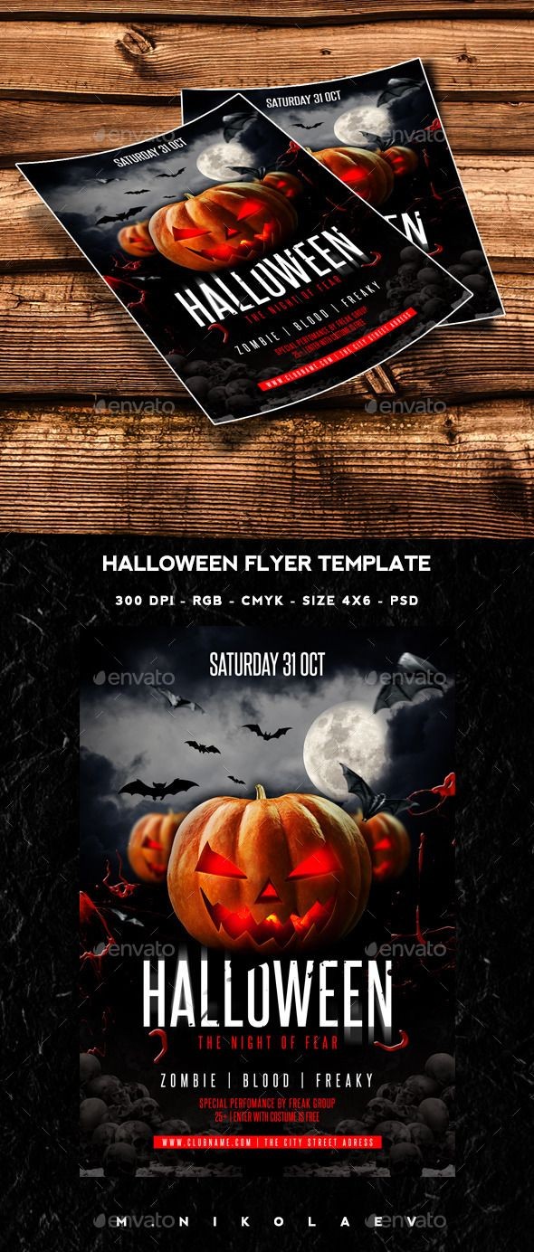 Pin By Best Graphic Design On Halloween Flyer Templates Pinterest Template Psd