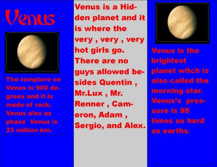 Planet Travel Brochure Examples Of The To Venus